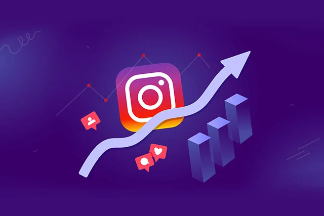 instagram icon with arrow chart