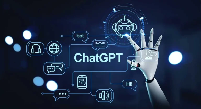 ChatGPT text with robotic hand