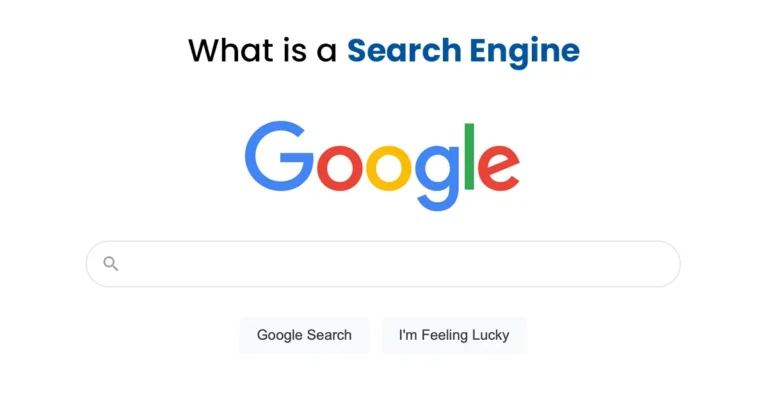 what is search engine written in text with google icon